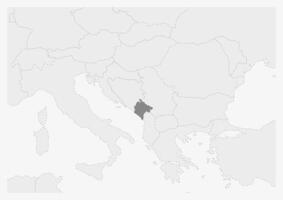 mapa de Europa con destacado montenegro mapa vector