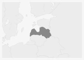 mapa de Europa con destacado Letonia mapa vector