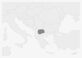 mapa de Europa con destacado macedonia mapa vector