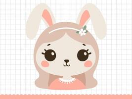 Doodle rabbit. Little bunny in cartoon style. Vector illustration.