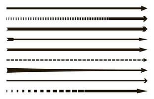 Straight long arrows pointing to the right vector