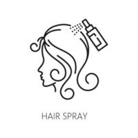 Hair care spray and treatment outline icon vector