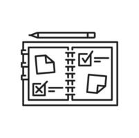 Planning icon, project goal and schedule symbol vector