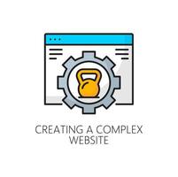 Creating complex website, CMS content management vector