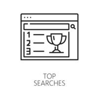 Top searches, content delivery network line icon vector