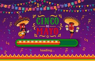 Mexican Cinco de Mayo holiday loading page website vector