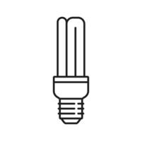 Light bulb and compact fluorescent lamp line icon vector