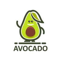 Avocado cute character, juice and oil farm icon vector