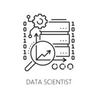 datos científico, eso especialista icono, web Estadísticas vector