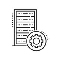 Network server, backup cloud storage line icon vector