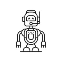Chatbot funny robot line and outline icon or sign vector