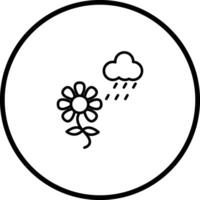 Flower with rain Vector Icon