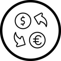 icono de vector de cambio de moneda