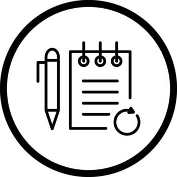 icono de vector de notas revisadas