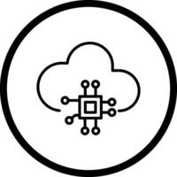 icono de vector de computación en la nube