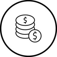 Dollar Coins Vector Icon