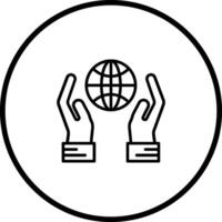 Globe Hand Vector Icon