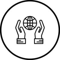 Globe Hand Vector Icon