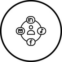 icono de vector de círculo social