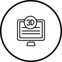 3d calidad pantalla vector icono