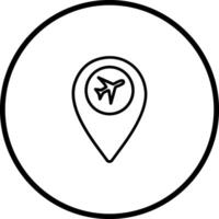 icono de vector de ubicación del aeropuerto