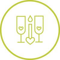 Two Glasses Romantic Vector Icon