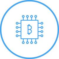 icono de vector de chip bitcoin