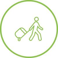 Walking with Luggage Vector Icon