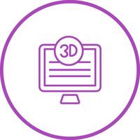 3d calidad pantalla vector icono