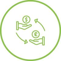 icono de vector de dólar a libra