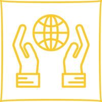 Globe Hand Vector Icon