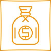 icono de vector de saco de dólar