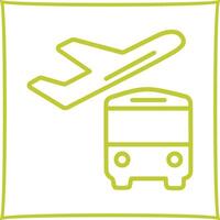 autobús en el icono de vector de aeropuerto