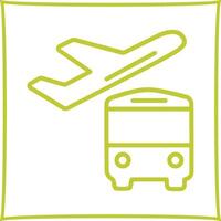 Bus on Airport Vector Icon