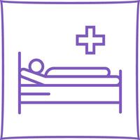 paciente cama vector icono