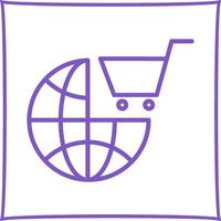 icono de vector de compras del mundo