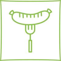 Sausage on Fork Vector Icon