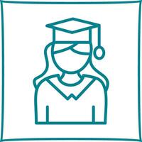 hembra graduado vector icono