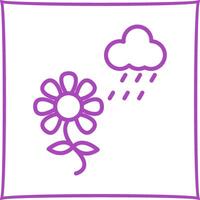flor con icono de vector de lluvia