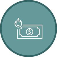 Dollar on Fire Vector Icon