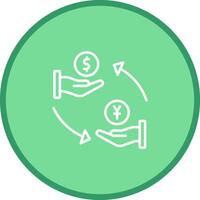 icono de vector de dólar a yen