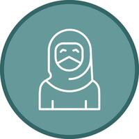 mujer con icono de vector de niqab