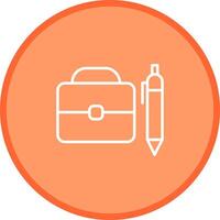 Briefcase and Pen Vector Icon