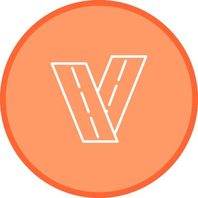 Two Way Road Vector Icon