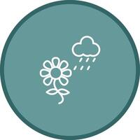 Flower with rain Vector Icon