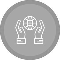 Globe Hand Vector Icon