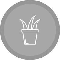 Grass Pot Vector Icon