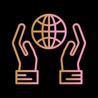 Globe Hand Vector Icon