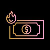 Dollar on Fire Vector Icon