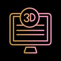 3d calidad pantalla vector icono